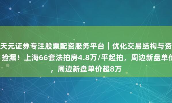 天元证券专注股票配资服务平台｜优化交易结构与资金管理 捡漏！上海66套法拍房4.8万/平起拍，周边新盘单价超8万
