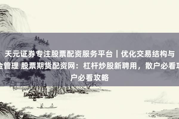 天元证券专注股票配资服务平台｜优化交易结构与资金管理 股票期货配资网：杠杆炒股新聘用，散户必看攻略