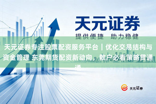 天元证券专注股票配资服务平台｜优化交易结构与资金管理 东莞期货配资新动向，散户必看策略贯通